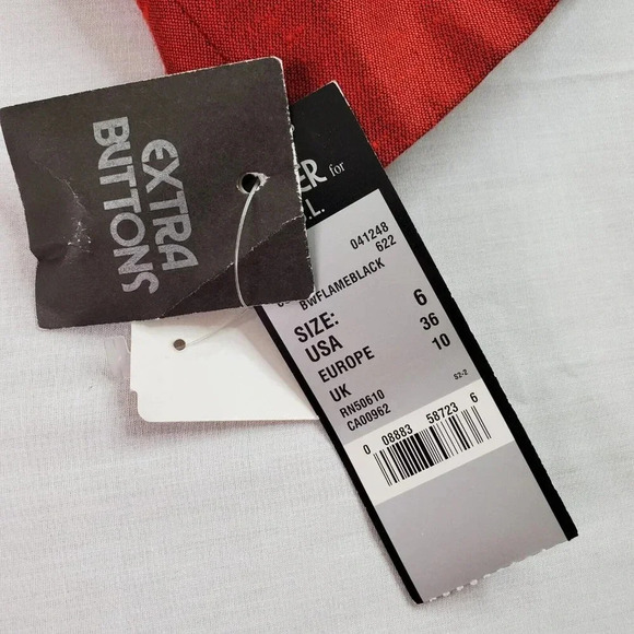 Kasper ASL Skirt Suit Sz 6 Red Blazer Black Knee Length Career Church Boss Lady - Picture 10 of 16